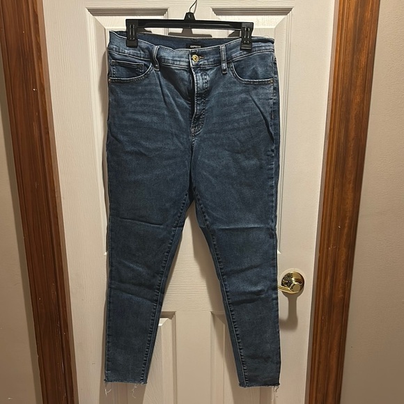 Express Blue Skinny Jeans with Tapered Fit - Picture 1 of 7